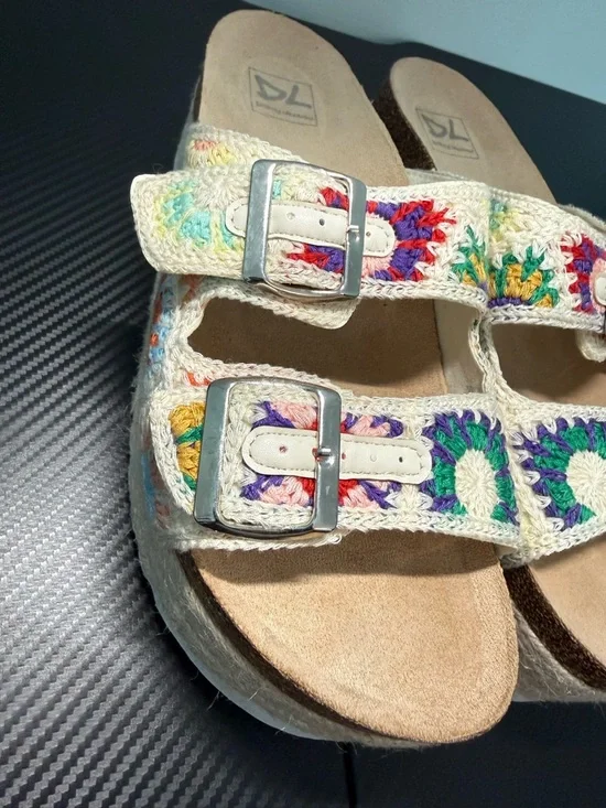 🌸 Dirty Laundry Crochet Platform Sandals Size 39 (US 8.5) Boho Floral 🌸 - Picture 4 of 10